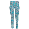 Turquoise Floral Bohemian Pattern Print High-Waisted Pocket Leggings