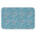 Turquoise Floral Bohemian Pattern Print Indoor Door Mat