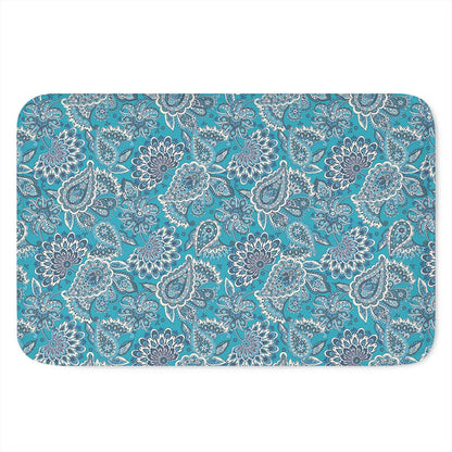 Turquoise Floral Bohemian Pattern Print Indoor Door Mat