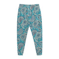 Turquoise Floral Bohemian Pattern Print Jogger Pants