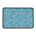 Turquoise Floral Bohemian Pattern Print Kitchen Mat