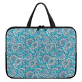 Turquoise Floral Bohemian Pattern Print Laptop Sleeve With Handle
