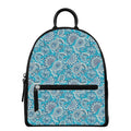 Turquoise Floral Bohemian Pattern Print Leather Backpack