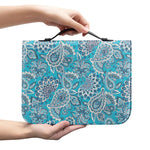 Turquoise Floral Bohemian Pattern Print Leather Bible Cover