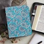 Turquoise Floral Bohemian Pattern Print Leather Bible Cover