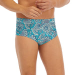 Turquoise Floral Bohemian Pattern Print Men's Briefs