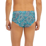 Turquoise Floral Bohemian Pattern Print Men's Briefs