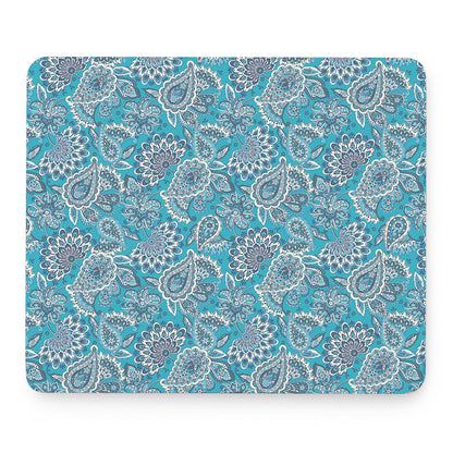 Turquoise Floral Bohemian Pattern Print Mouse Pad