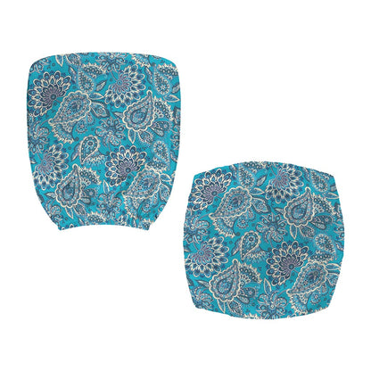 Turquoise Floral Bohemian Pattern Print Office Chair Cover