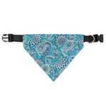 Turquoise Floral Bohemian Pattern Print Over The Collar Dog Bandana