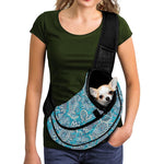 Turquoise Floral Bohemian Pattern Print Pet Sling Carrier