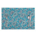 Turquoise Floral Bohemian Pattern Print Placemat