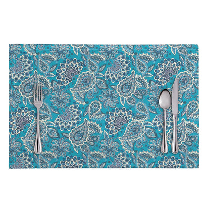 Turquoise Floral Bohemian Pattern Print Placemat