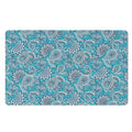 Turquoise Floral Bohemian Pattern Print Polyester Doormat