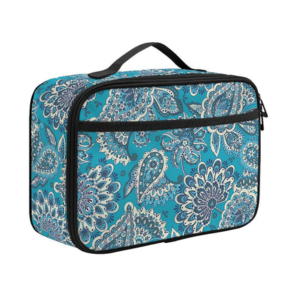 Turquoise Floral Bohemian Pattern Print Portable Lunch Bag