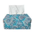 Turquoise Floral Bohemian Pattern Print Rectangle Tissue Box Cover
