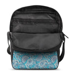 Turquoise Floral Bohemian Pattern Print Rectangular Crossbody Bag