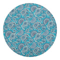 Turquoise Floral Bohemian Pattern Print Round Blanket