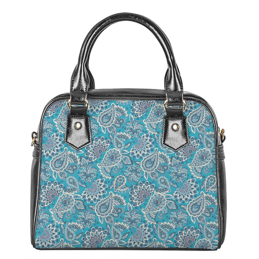 Turquoise Floral Bohemian Pattern Print Shoulder Handbag
