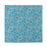 Turquoise Floral Bohemian Pattern Print Silk Bandana