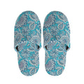 Turquoise Floral Bohemian Pattern Print Slippers