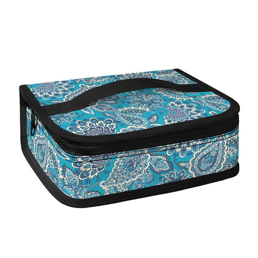 Turquoise Floral Bohemian Pattern Print Small Lunch Bag