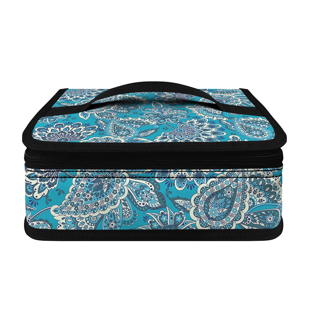 Turquoise Floral Bohemian Pattern Print Small Lunch Bag