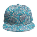 Turquoise Floral Bohemian Pattern Print Snapback Cap