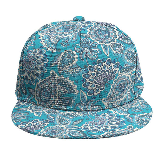 Turquoise Floral Bohemian Pattern Print Snapback Cap