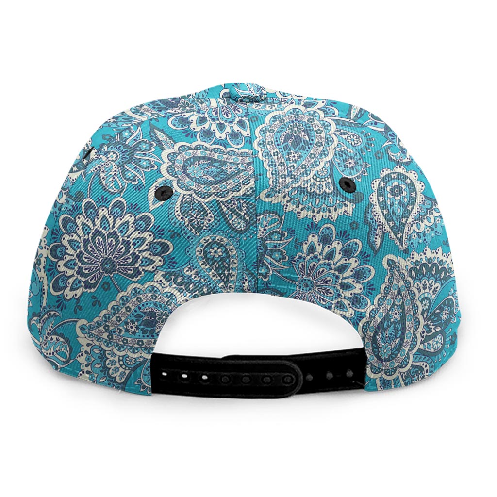 Turquoise Floral Bohemian Pattern Print Snapback Cap