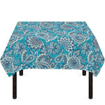 Turquoise Floral Bohemian Pattern Print Tablecloth