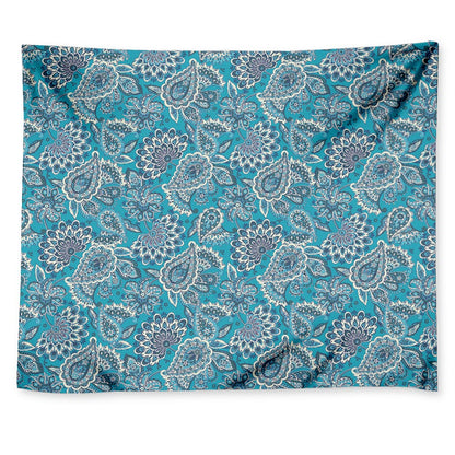 Turquoise Floral Bohemian Pattern Print Tapestry