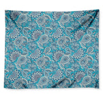 Turquoise Floral Bohemian Pattern Print Tapestry