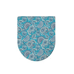 Turquoise Floral Bohemian Pattern Print Toilet Lid Cover