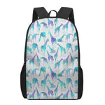 Turquoise Giraffe Pattern Print 17 Inch Backpack