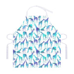 Turquoise Giraffe Pattern Print Adjustable Apron