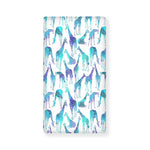 Turquoise Giraffe Pattern Print Baby Crib Sheet