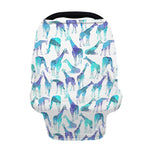 Turquoise Giraffe Pattern Print Baby Seat Cover