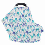 Turquoise Giraffe Pattern Print Baby Seat Cover