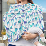 Turquoise Giraffe Pattern Print Baby Seat Cover