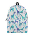 Turquoise Giraffe Pattern Print School Backpack