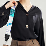 Turquoise Giraffe Pattern Print Bag Strap