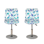Turquoise Giraffe Pattern Print Bar Stool Covers