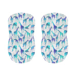 Turquoise Giraffe Pattern Print Bar Stool Covers