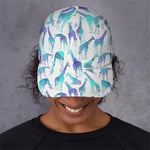 Turquoise Giraffe Pattern Print Baseball Cap