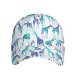 Turquoise Giraffe Pattern Print Baseball Cap