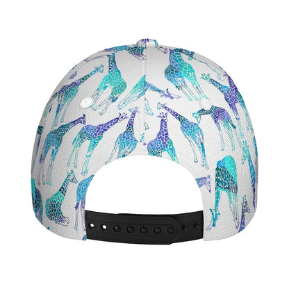 Turquoise Giraffe Pattern Print Baseball Cap