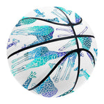 Turquoise Giraffe Pattern Print Basketball