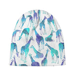 Turquoise Giraffe Pattern Print Beanie