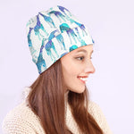 Turquoise Giraffe Pattern Print Beanie